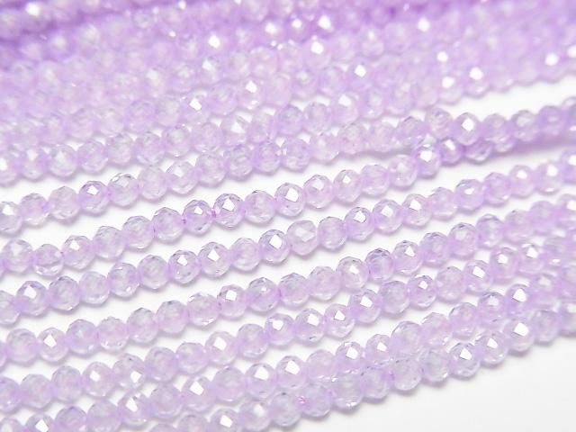 【動画】【素晴らしい輝き】キュービックジルコニアAAA 極小ラウンドカット2mm 【ライラック】 1連(約35cm)の画像
