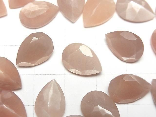 【動画】宝石質ピーチムーンストーンAAA- ルース ペアシェイプファセットカット14×10mm 2粒 サムネイル2