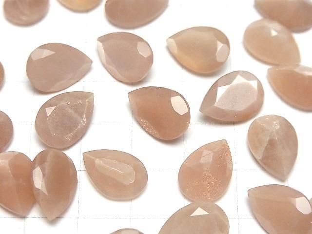 【動画】宝石質ピーチムーンストーンAAA- ルース ペアシェイプファセットカット14×10mm 2粒 サムネイル3