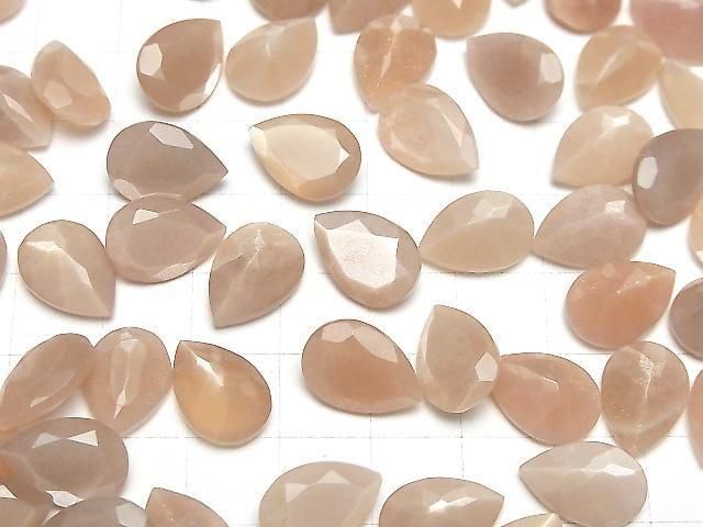【動画】宝石質ピーチムーンストーンAAA- ルース ペアシェイプファセットカット14×10mm 2粒 サムネイル4
