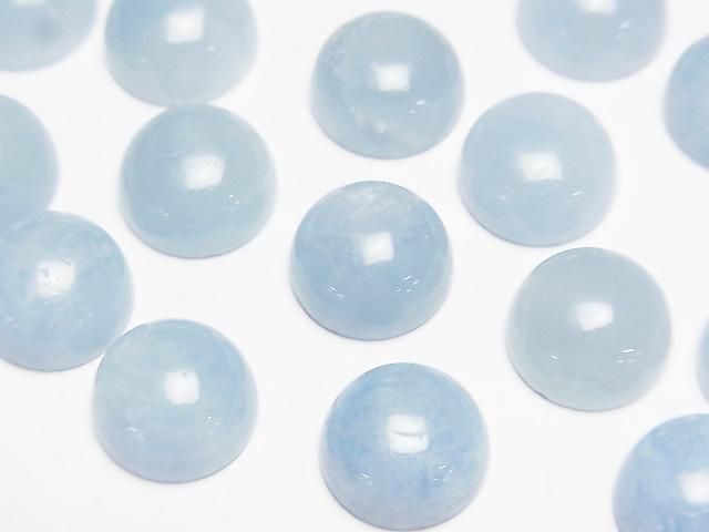 【動画】アクアマリンAA++ ラウンド カボション10×10mm 2個の画像