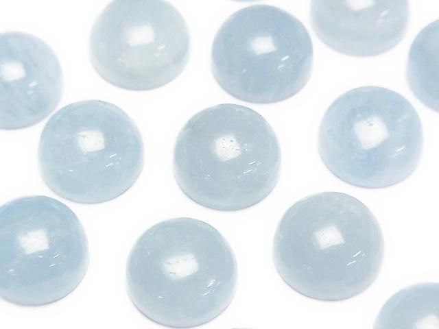 【動画】アクアマリンAA++ ラウンド カボション12×12mm 2個の画像