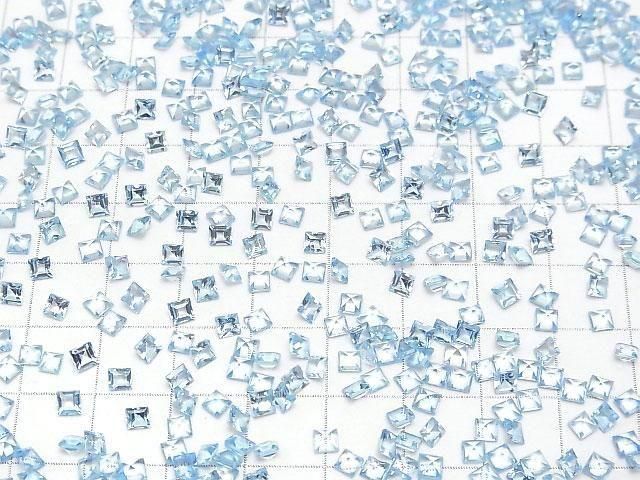 【動画】宝石質スカイブルートパーズAAA ルース スクエアファセットカット3×3mm 10粒 サムネイル4