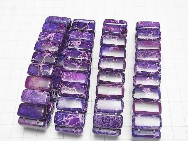 【動画】パープルカラーカオリン 2つ穴レクタングル20×10×6mm 1連(バングルブレス) サムネイル3