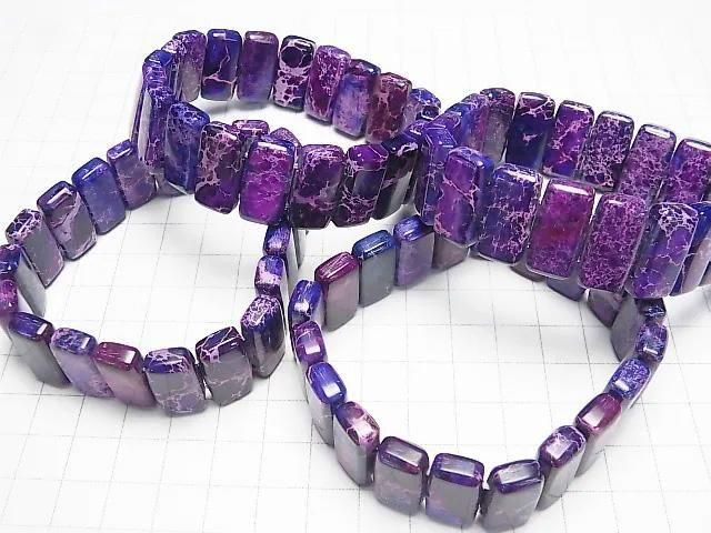 【動画】パープルカラーカオリン 2つ穴レクタングル20×10×6mm 1連(バングルブレス) サムネイル4