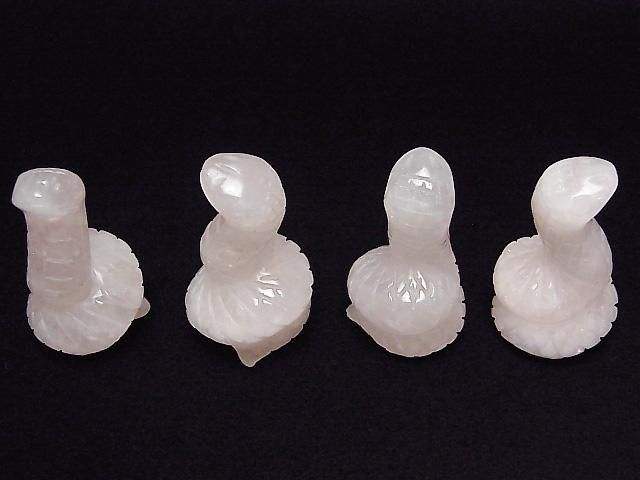 【動画】ローズクォーツ へびモチーフ 49×28mm 【穴なし】 1個 サムネイル3