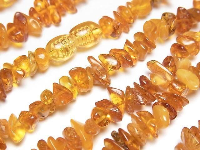 【動画】バルティックアンバー(琥珀) チップ(ミニタンブル) 1連(ネックレス)の画像