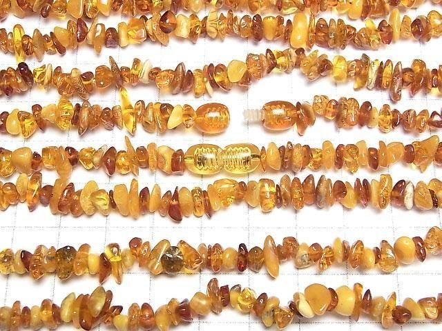 【動画】バルティックアンバー(琥珀) チップ(ミニタンブル) マルチカラー 1連(ネックレス) サムネイル3