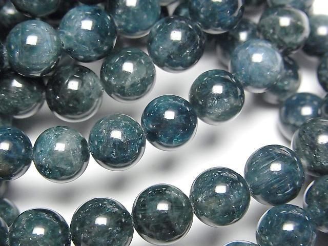 【動画】ティールブルーアパタイトAA+ ラウンド8mm 1連(ブレス)の画像