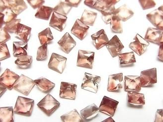 【動画】宝石質オレゴンサンストーンAAA ルース スクエアファセットカット4×4mm 2粒