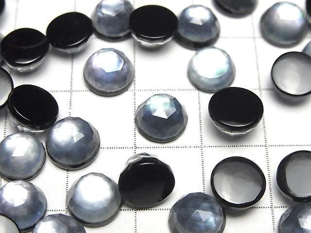 【動画】オニキス×ホワイトシェル×クリスタルAAA- ラウンド ローズカット8×8mm 3個 サムネイル2
