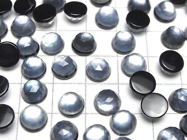 【動画】オニキス×ホワイトシェル×クリスタルAAA- ラウンド ローズカット8×8mm 3個 サムネイル3