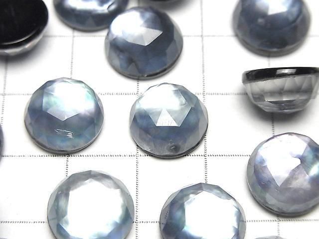 【動画】オニキス×ホワイトシェル×クリスタルAAA- ラウンド ローズカット12×12mm 2個 サムネイル2