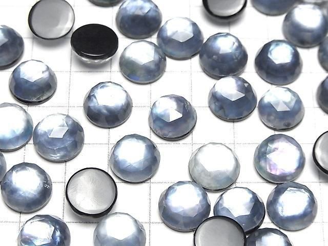 【動画】オニキス×ホワイトシェル×クリスタルAAA- ラウンド ローズカット12×12mm 2個 サムネイル4