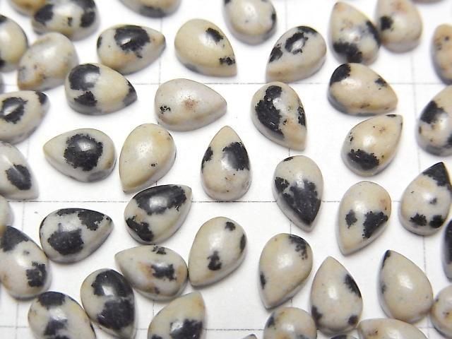 【動画】ダルメシアンジャスパー ペアシェイプ カボション6×4mm 5個 サムネイル2