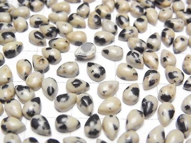 【動画】ダルメシアンジャスパー ペアシェイプ カボション6×4mm 5個 サムネイル3