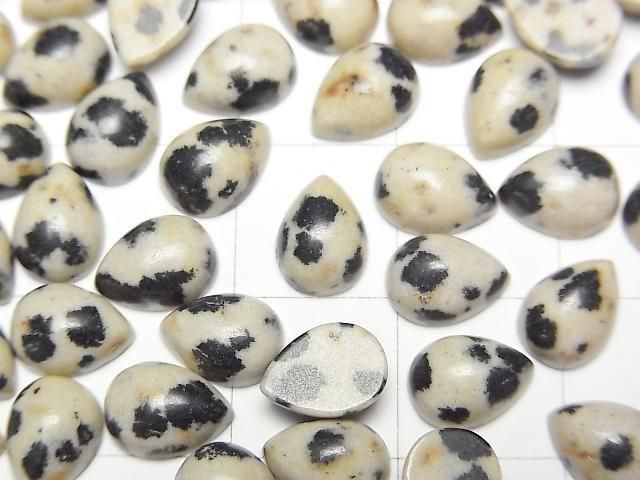 【動画】ダルメシアンジャスパー ペアシェイプ カボション8×6mm 5個 サムネイル2