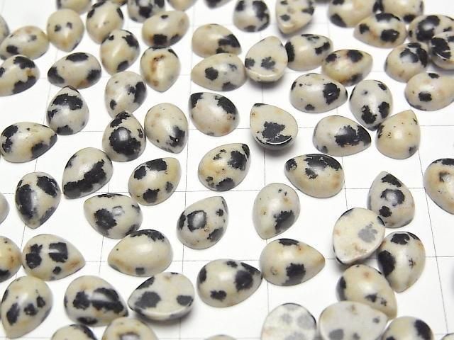 【動画】ダルメシアンジャスパー ペアシェイプ カボション8×6mm 5個 サムネイル3