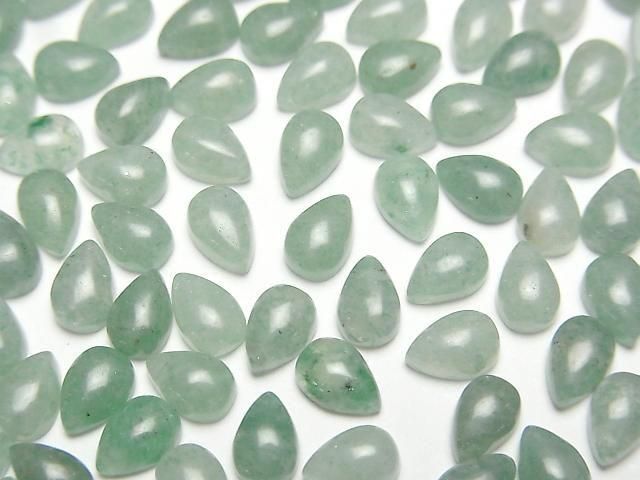 【動画】グリーンアベンチュリン ペアシェイプ カボション6×4mm 5個の画像