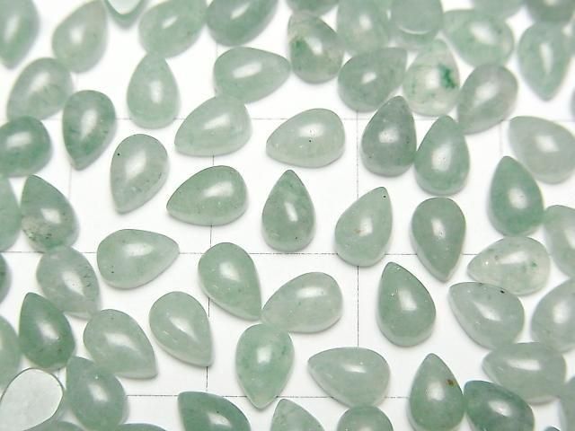 【動画】グリーンアベンチュリン ペアシェイプ カボション6×4mm 5個 サムネイル2