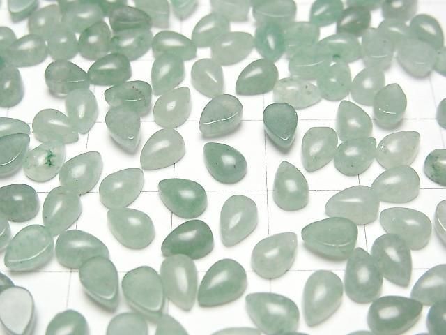 【動画】グリーンアベンチュリン ペアシェイプ カボション6×4mm 5個 サムネイル3