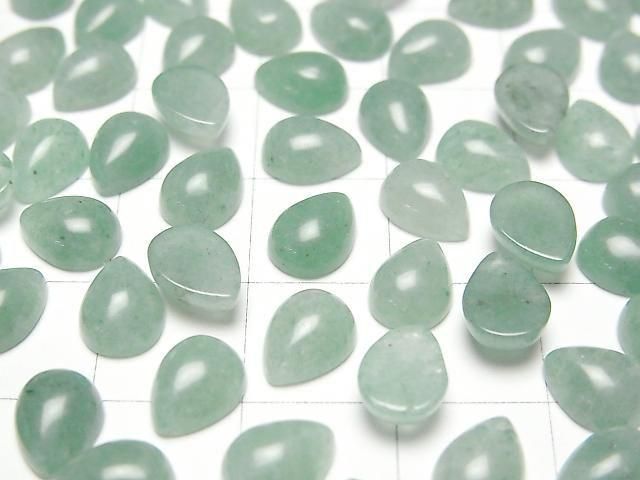 【動画】グリーンアベンチュリン ペアシェイプ カボション8×6mm 5個 サムネイル3