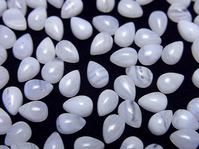 【動画】ブルーレースAAA ペアシェイプ カボション6×4mm 4個の画像