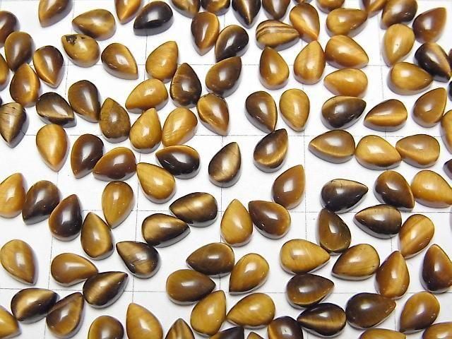 【動画】イエロータイガーアイAA++ ペアシェイプ カボション6×4mm 5個 サムネイル4