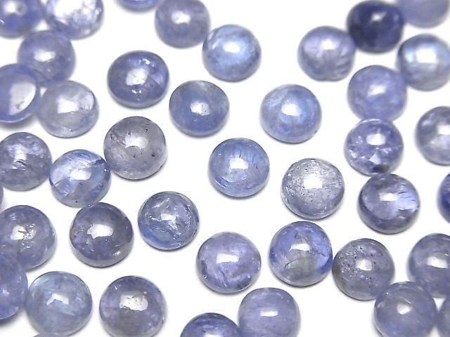 【動画】宝石質タンザナイトAA++ ラウンド カボション6×6mm 3個の画像