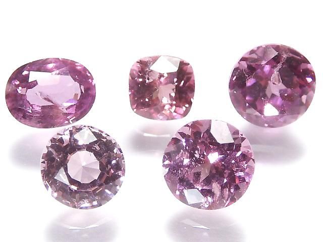 【動画】【1点もの】宝石質マラヤガーネットAAA ルース ファセットカット 5粒セット NO.26の画像