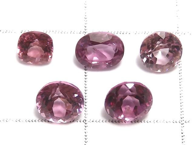 【動画】【1点もの】宝石質マラヤガーネットAAA ルース ファセットカット 5粒セット NO.26 サムネイル2