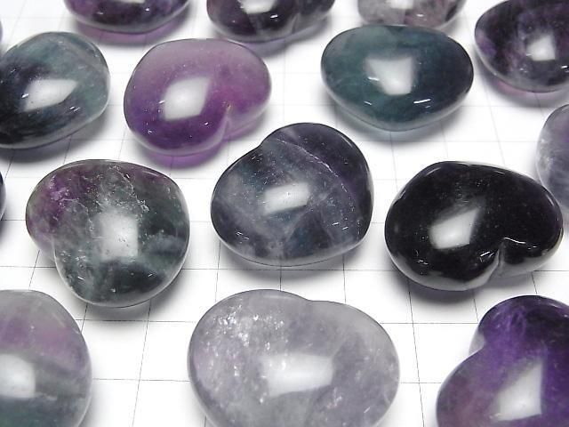 【動画】マルチカラーフローライトAA++ 穴なしハート25×30mm 2個 サムネイル4