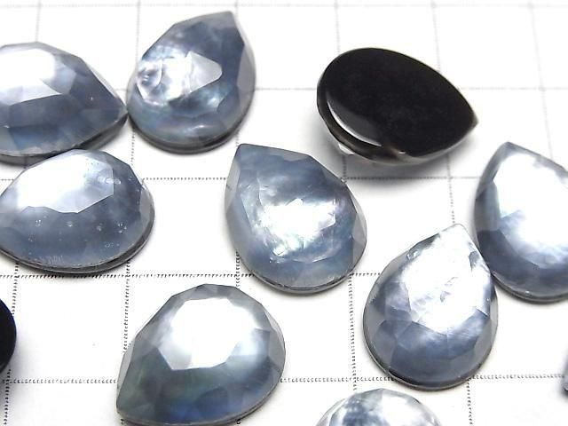【動画】オニキス×ホワイトシェル×クリスタルAAA- ペアシェイプ ローズカット16×12mm 2個 サムネイル2