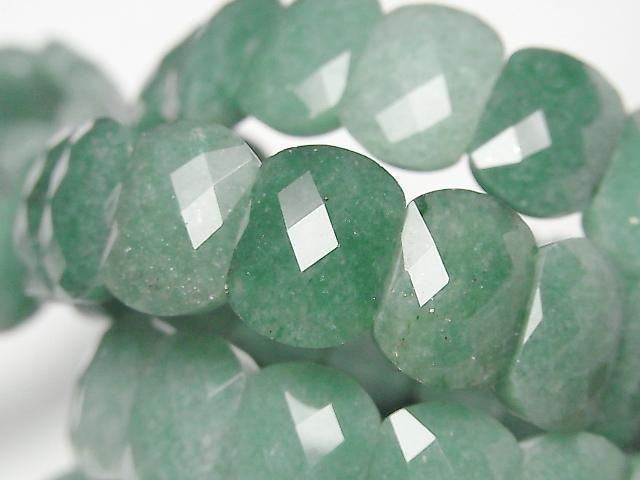 【動画】グリーンアベンチュリン 2つ穴レクタングルカット16×12×6mm 1連(バングルブレス)の画像