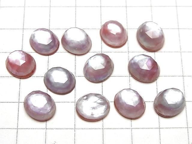 【動画】カーネリアン×ホワイトシェル×クリスタルAAA- オーバル ローズカット12×10mm 2個 サムネイル4