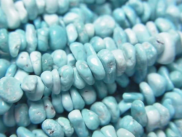 【動画】アリゾナ産スリーピングビューティー ターコイズ チップ(ミニタンブル) 半連/1連(約37mm)の画像