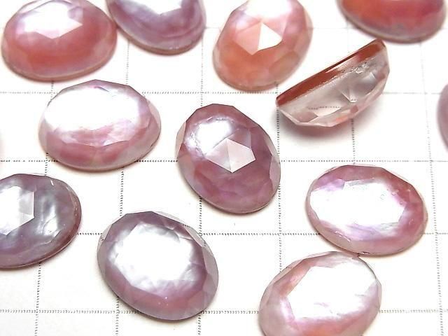 【動画】カーネリアン×ホワイトシェル×クリスタルAAA- オーバル ローズカット16×12mm 2個 サムネイル3