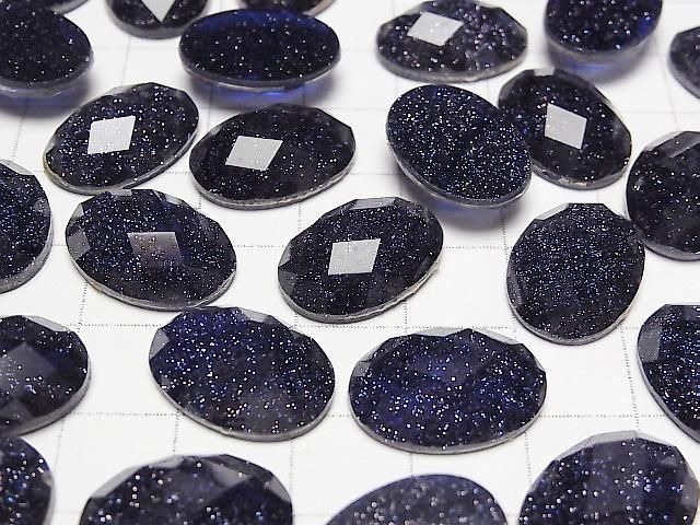 【動画】ブルーゴールドストーン×クリスタルAAA オーバル カボションカット18×3mm 1個 サムネイル3