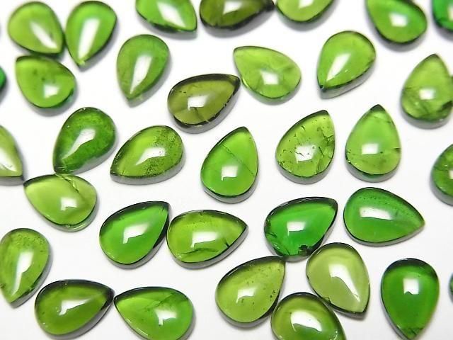 【動画】宝石質クロムダイオプサイドAAA- ペアシェイプ カボション7×5mm 1個の画像