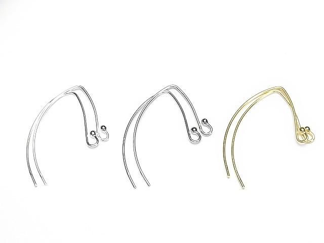 Silver925 マーキスピアスフック31×21mm 【純銀仕上げ】【ロジウム】【18KGP】 1ペアの画像