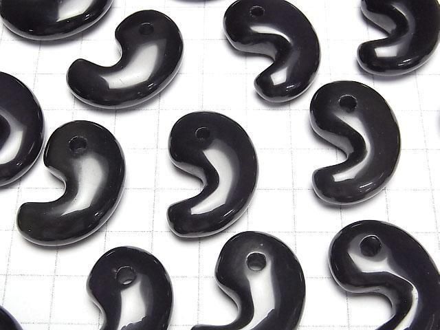 【動画】ブラックオブシディアンAAA 勾玉30×20mm 1個 サムネイル3