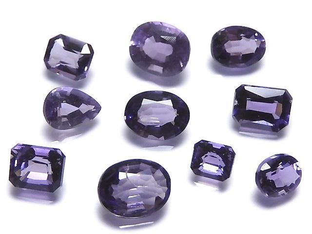 【動画】【1点もの】宝石質パープルスキャポライト ルース ファセットカット 10粒セット NO.11の画像
