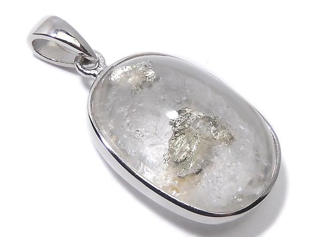【動画】【1点もの】パイライトインクォーツ ペンダントトップ SILVER925製 NO.9の画像