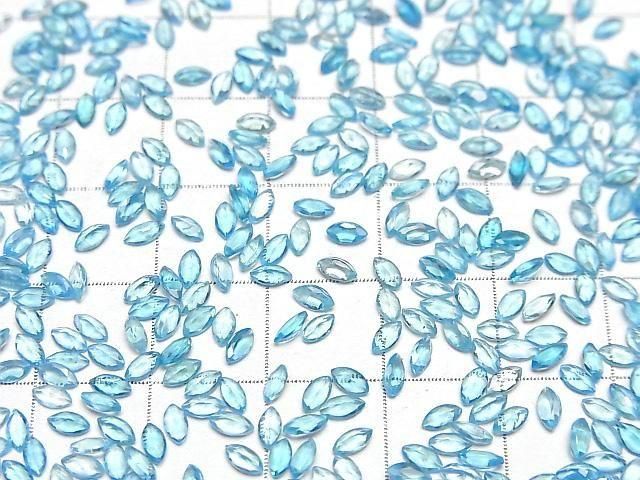 【動画】宝石質ブルーアパタイトAAA- ルース マーキスファセットカット4×2mm 10粒 サムネイル4