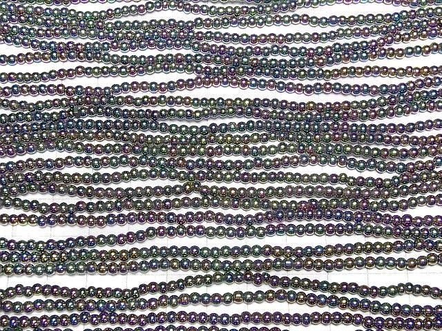 【動画】ヘマタイト ラウンド3mm メタリックコーティング 1連(約37cm) サムネイル3