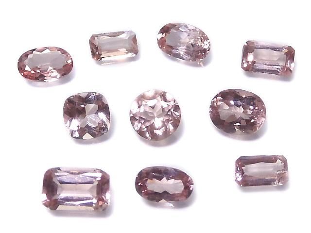 【動画】【1点もの】宝石質ピンクアパタイトAAA ルース ファセットカット 10粒セット NO.20の画像