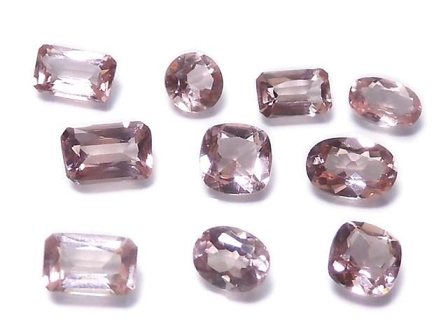【動画】【1点もの】宝石質ピンクアパタイトAAA ルース ファセットカット 10粒セット NO.21の画像