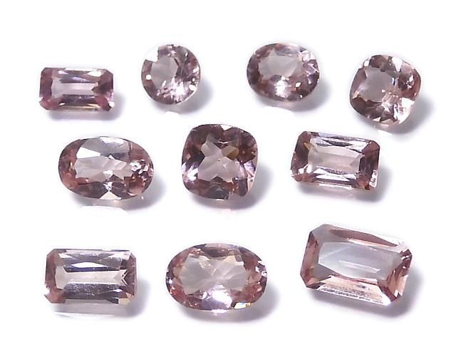 【動画】【1点もの】宝石質ピンクアパタイトAAA ルース ファセットカット 10粒セット NO.23の画像