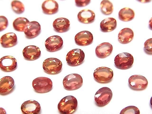 【動画】宝石質オレンジサファイアAAA- ルース オーバルファセットカット4×3mm 1粒の画像
