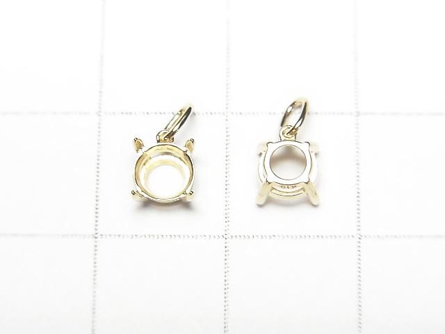 【動画】【日本製】【K10 Yellow Gold】ペンダント空枠(爪留め) ラウンドファセットカット5mm用 1個 サムネイル3